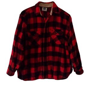 Vintage Sears Pilgrim Wool Red Buffalo Plaid Flannel Grandpa Mens Shirt Jacket L